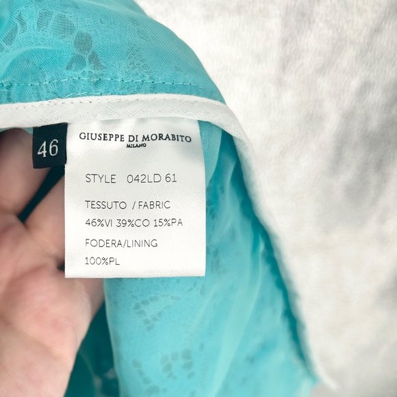 NWOT Giuseppe Di Morabito Blue Sequin Lace One Shoulder Dress - Picture 9 of 10